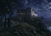Ernst Oppler, Burg Scharfenberg at Night